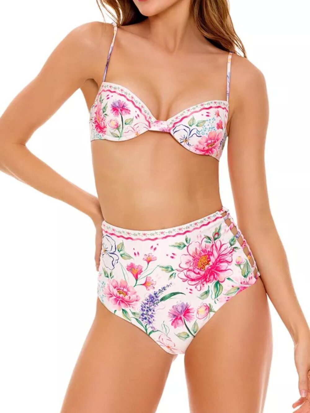 Agua Bendita Juls Chroma Floral High Waisted Bottom